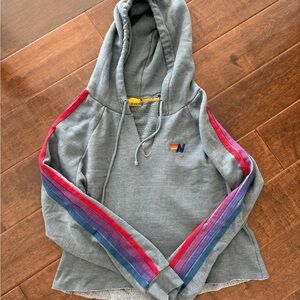 Aviator Nation Lightning Bolt Cropped Hoodie - size Medium but fits like a Small